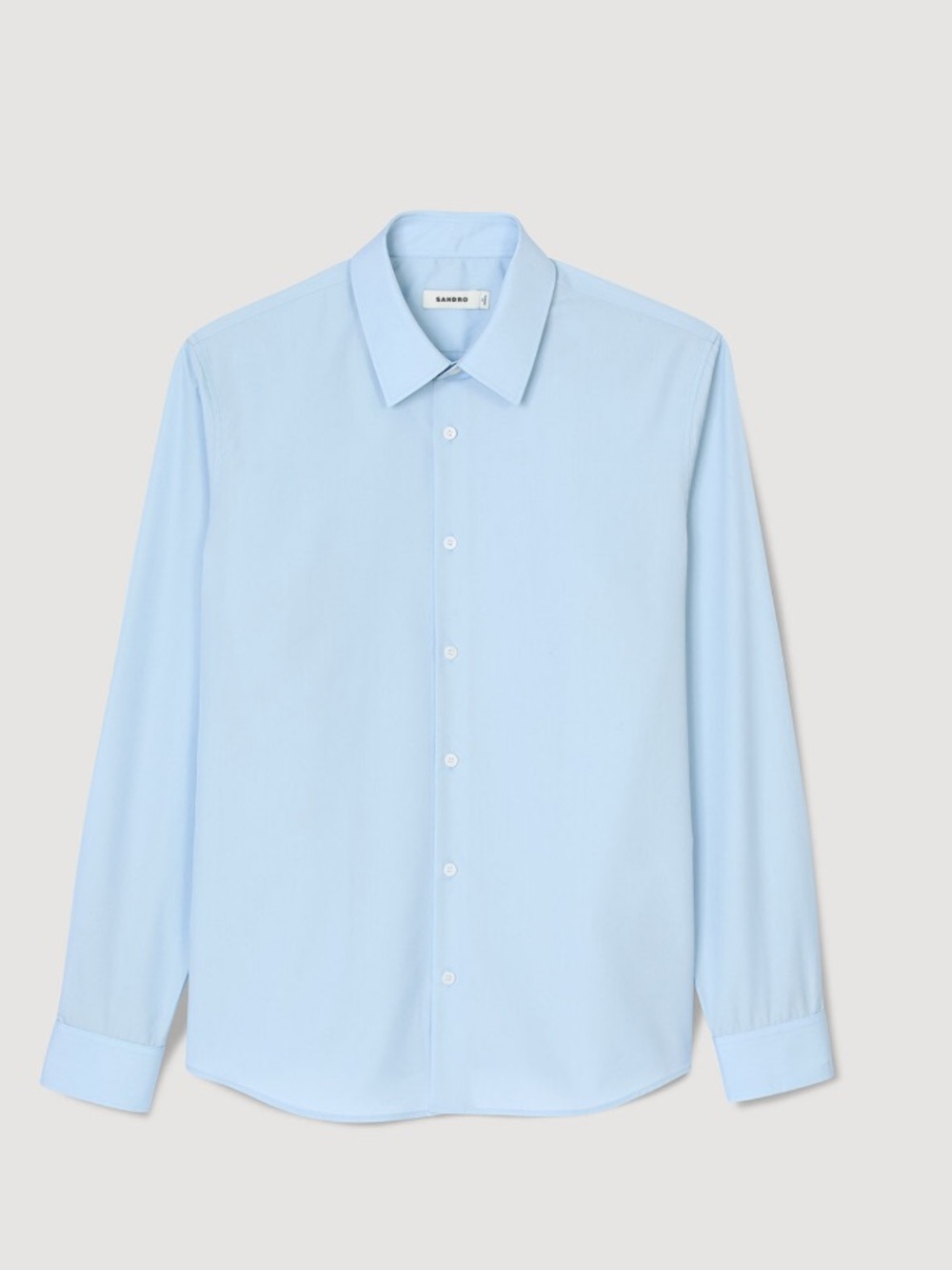 SANDRO Men’s Slim Fit Seamless Stretch Shirt Light Blue Bleu Ciel XXL